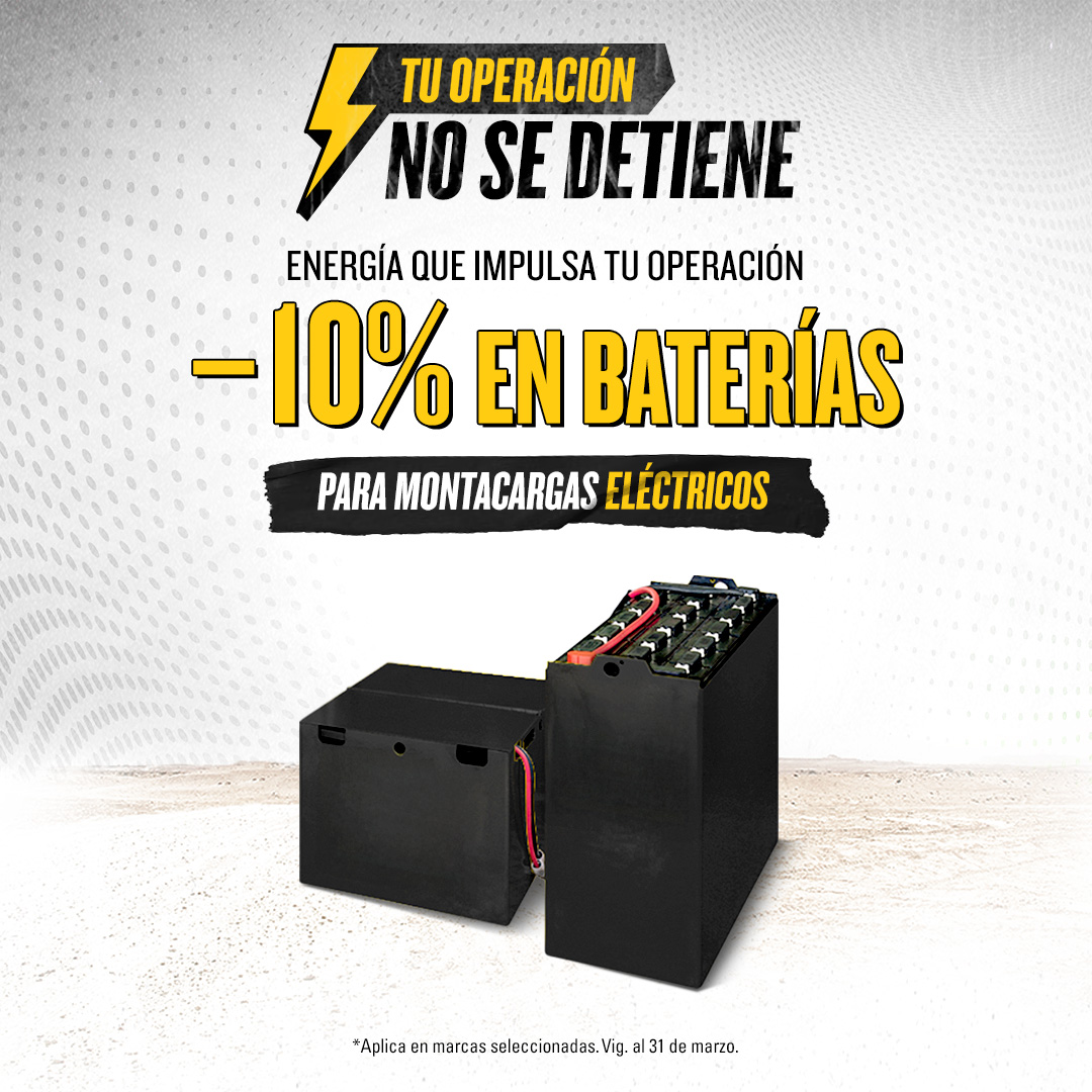 Promoción 10% en baterías para montacargas