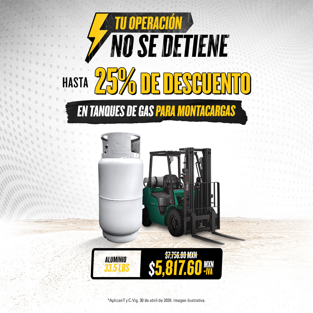 Promoción 25% descuento en tanques de aluminio de gaspara montacargas