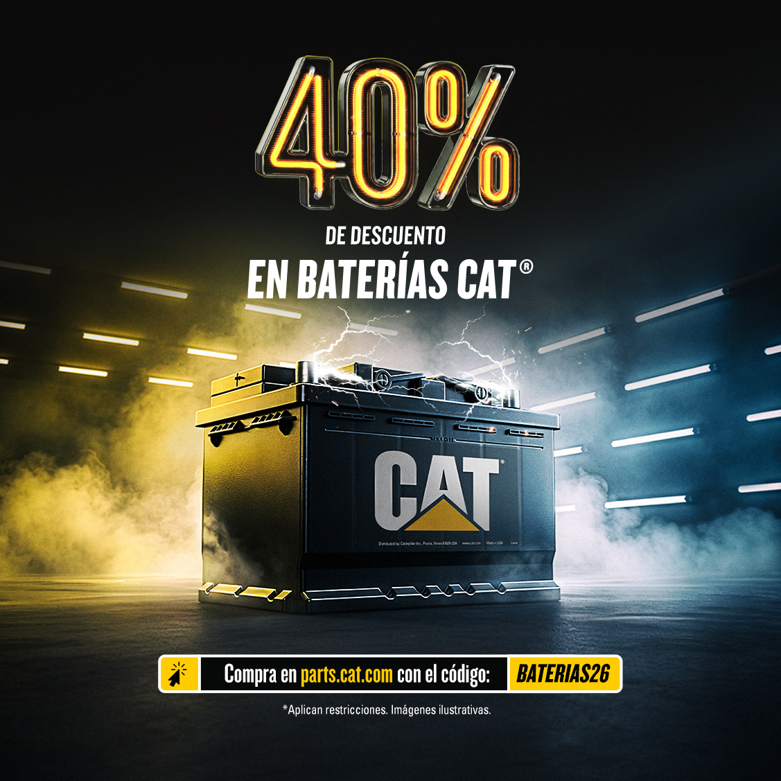 Promoción 40% de descuento en baterías Cat