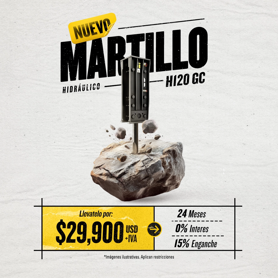Martillo hidraúlico Cat en promoción