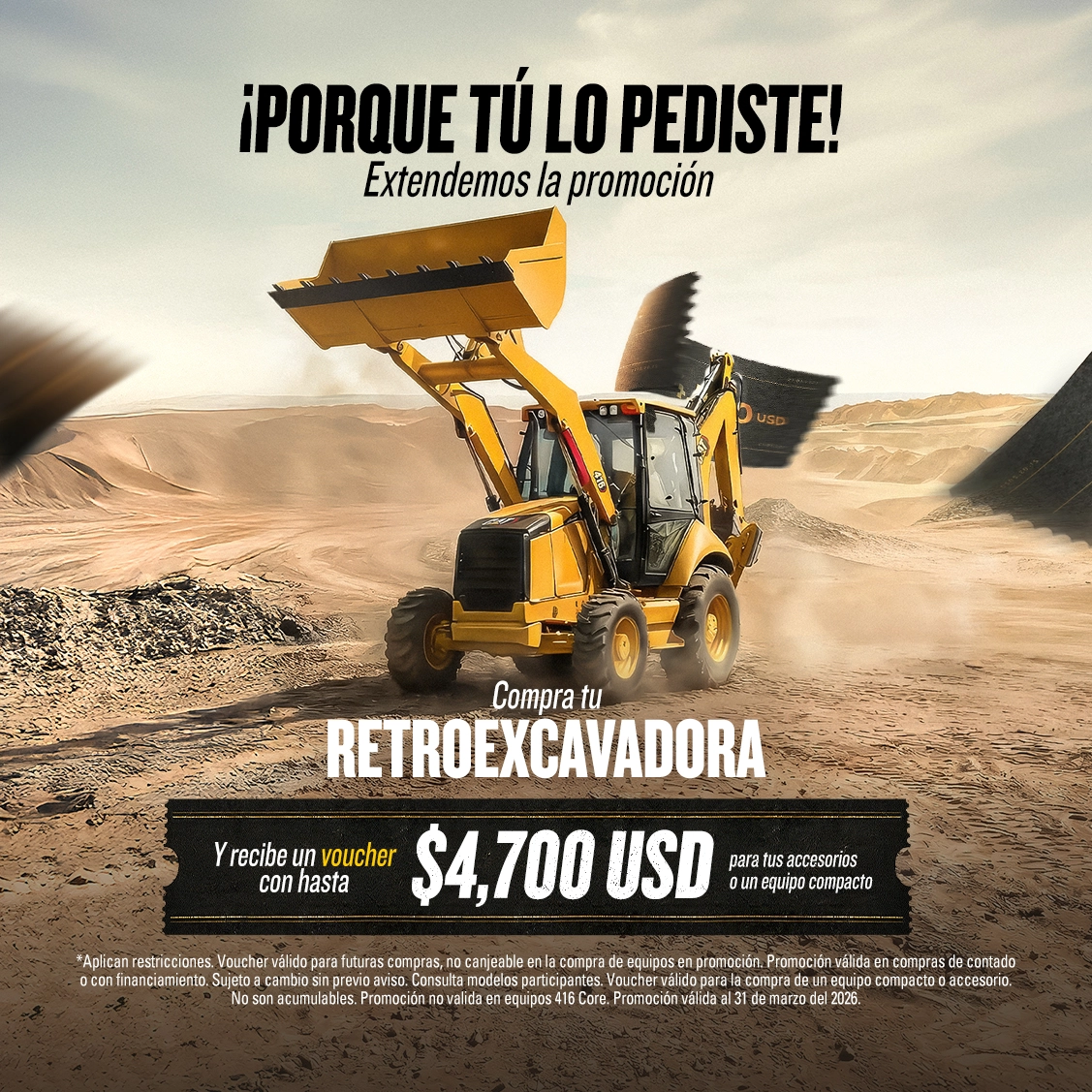 Promoción retroexcavadora Cat